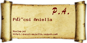 Pécsi Aniella névjegykártya