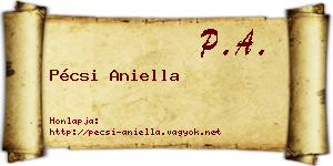 Pécsi Aniella névjegykártya